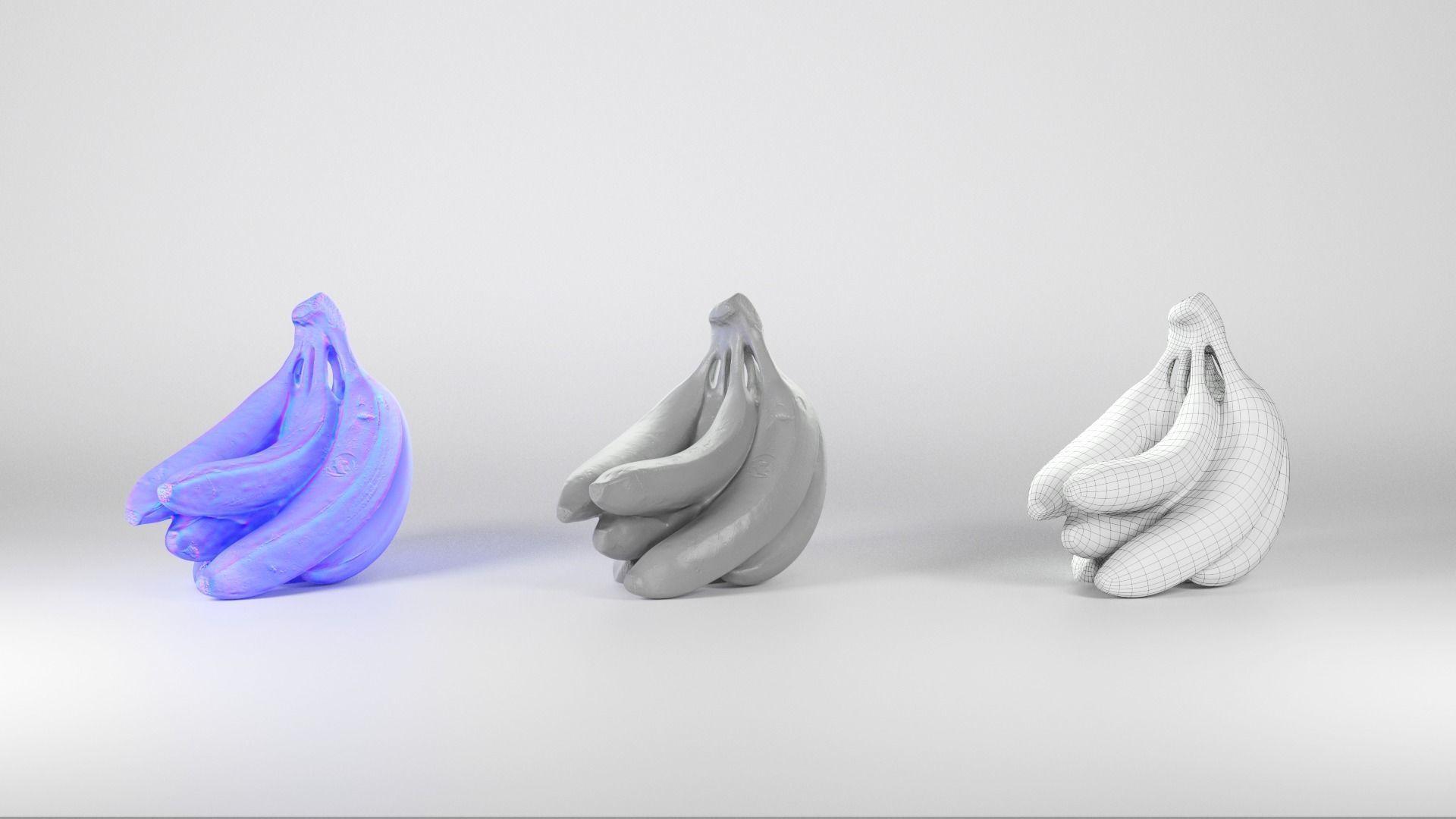 Bunch of bananas 32 Low-poly 3D model_2