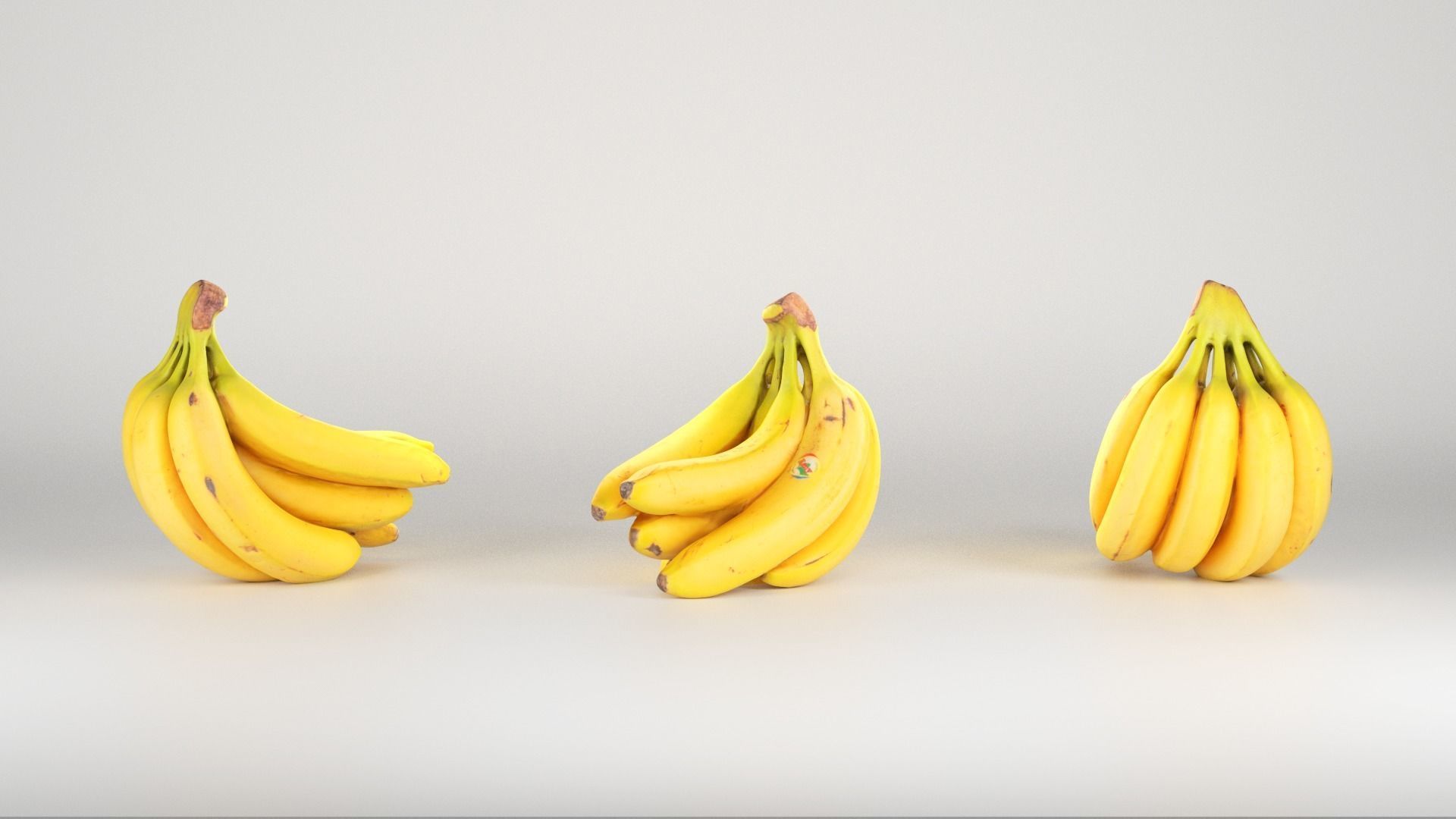 Bunch of bananas 32 Low-poly 3D model_1