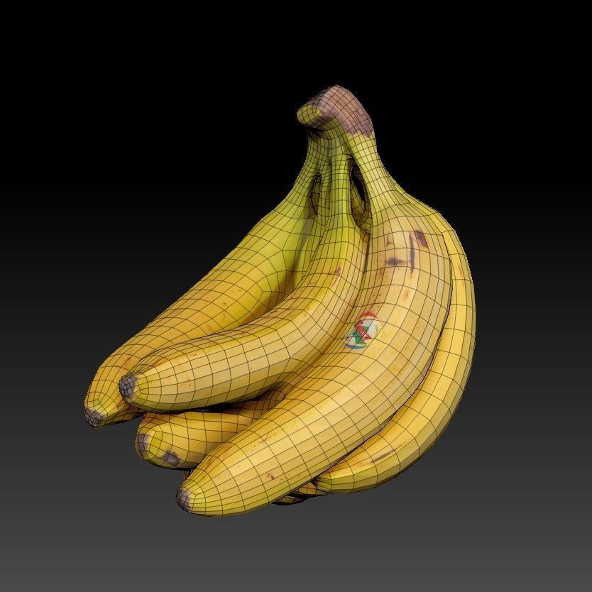 Bunch of bananas 32 Low-poly 3D model_5
