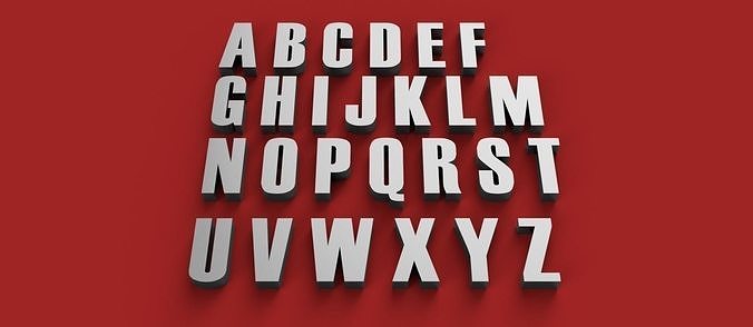 HAETTEN  Font uppercase and lowercase 3D Letters STL FILE 3D print model