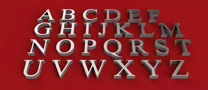 ISKOOLA  Font uppercase and lowercase 3D Letters STL FILE