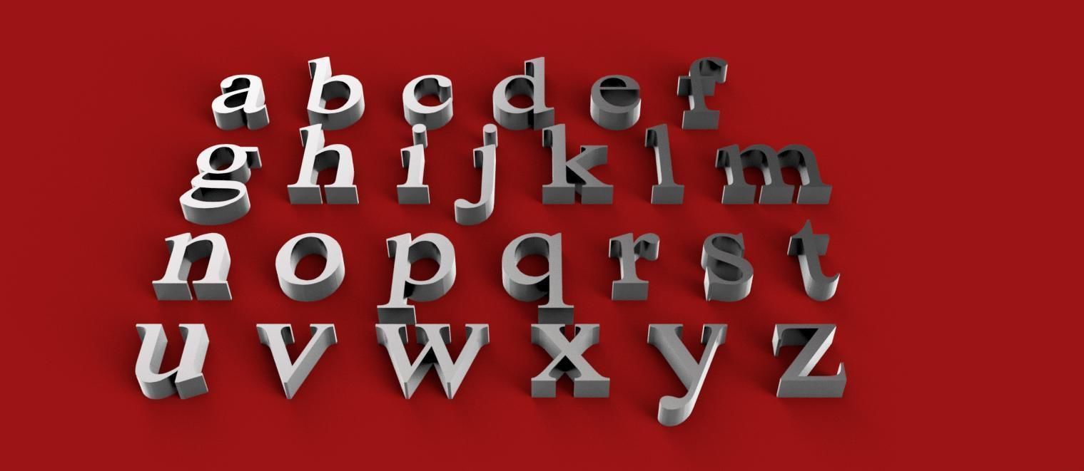 ISKOOLA Font uppercase and lowercase 3D Letters STL FILE 3D print model_1