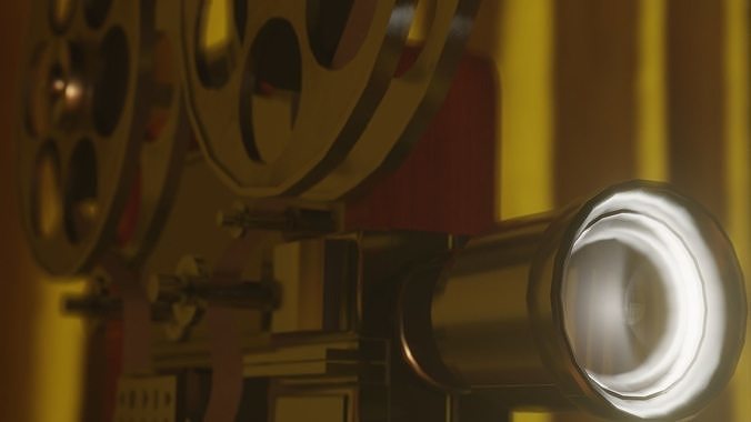 3D Retro Film Projector Free low-poly 3D model