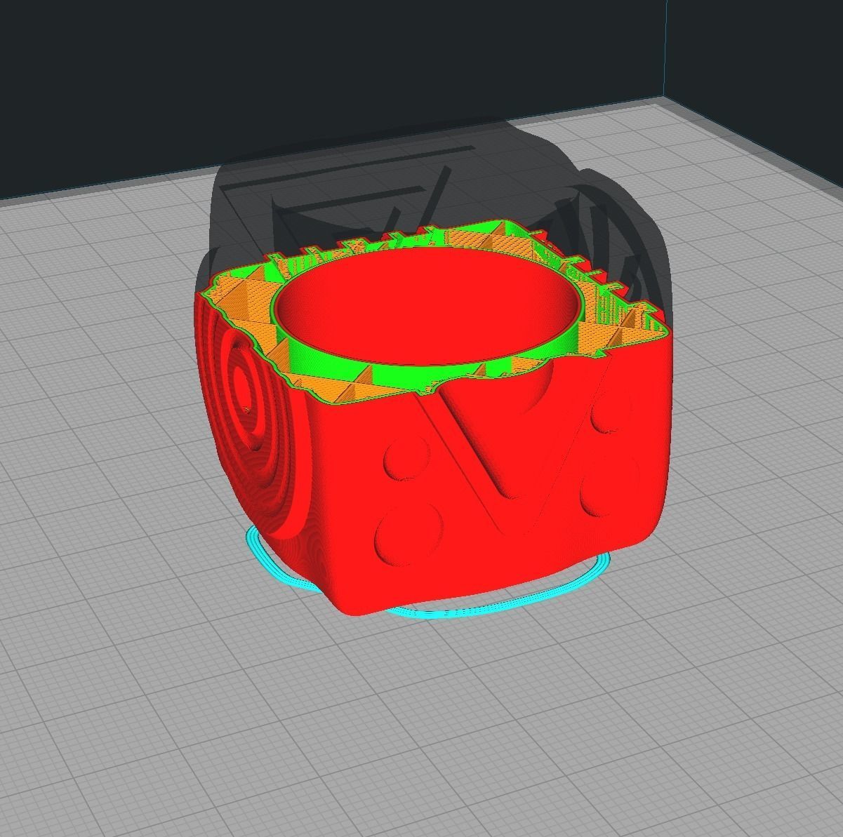 Vase cube 3D print model_2