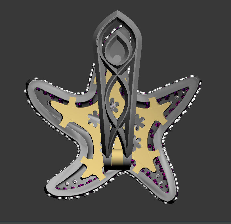 earrings star 3D print model_50