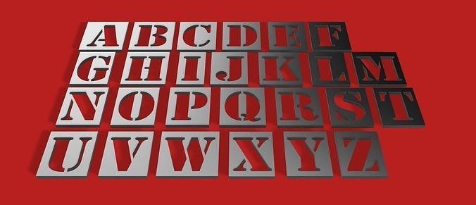 STENCIL 3D letters STL file 3D print model