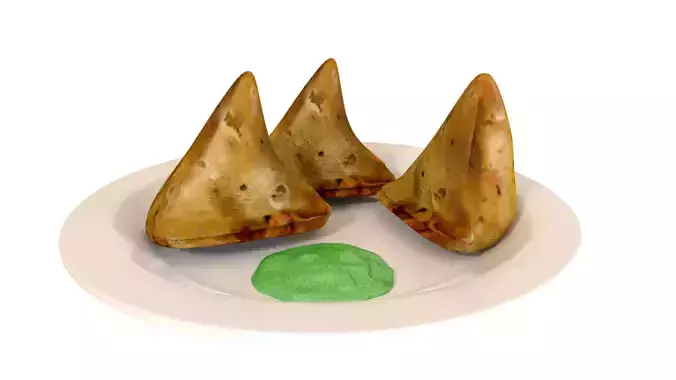 samosa shark tooth Low-poly 3D model