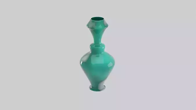 Green ceramic flower vase