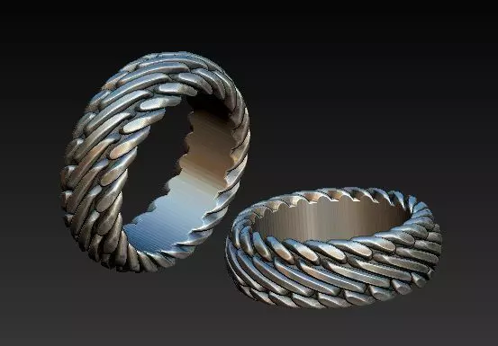 luxury CHAIN RING 3D print model_0