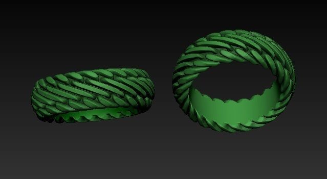 luxury CHAIN RING 3D print model_4