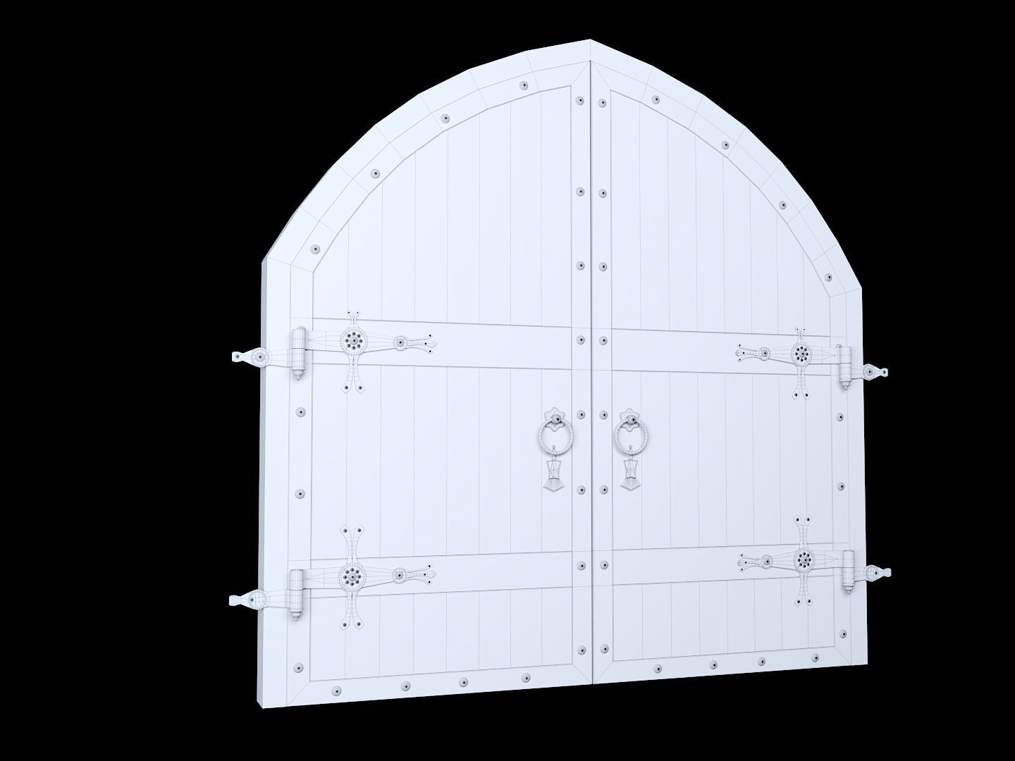 Arch Double Door 3D model_4