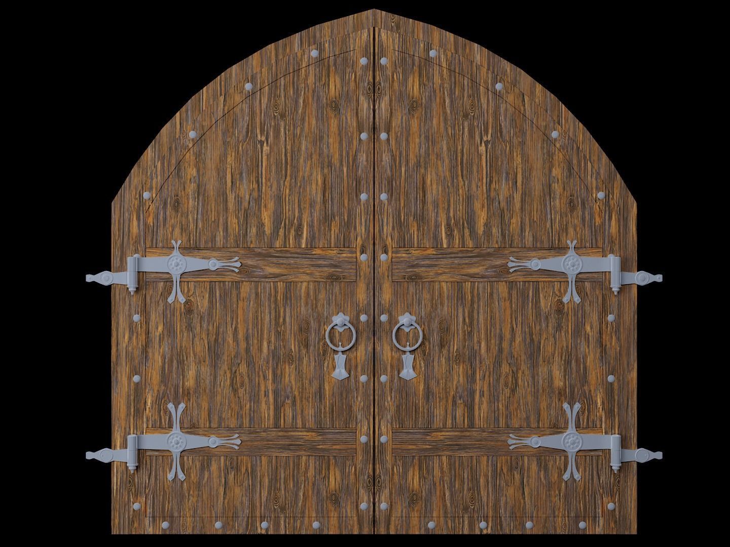 Arch Double Door 3D model_1