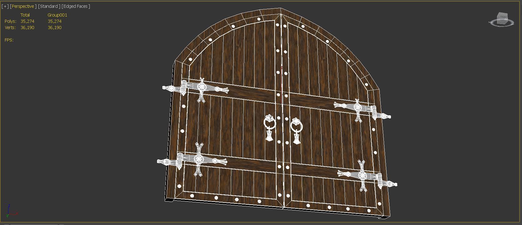 Arch Double Door 3D model_5
