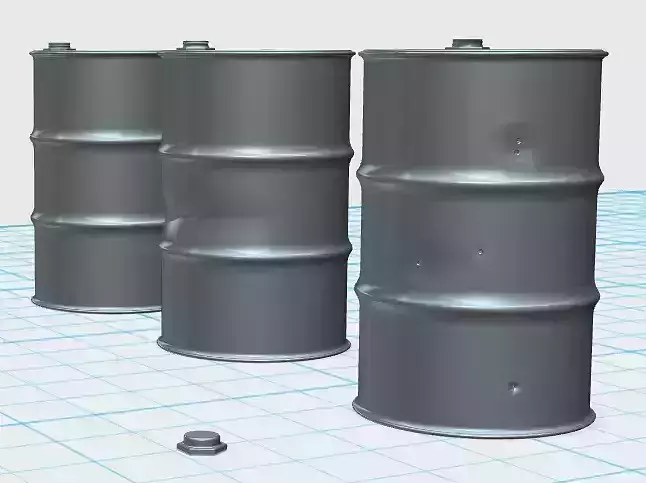 Oil barrels in 1 35th scale 3D print model