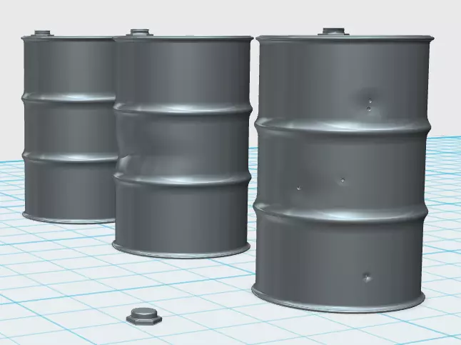 Oil barrels in 1 35th scale 3D print model_0