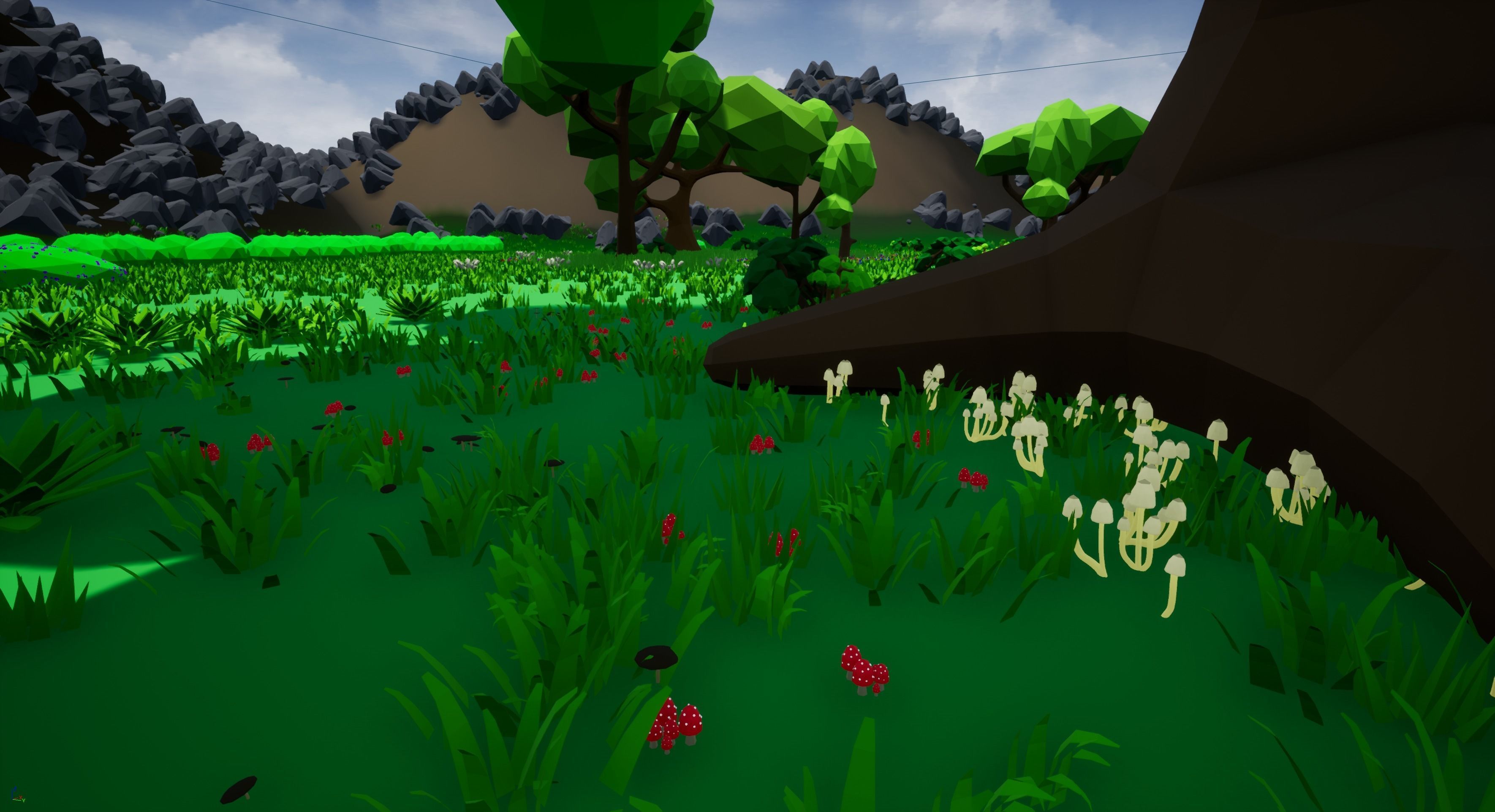 Low Poly Shrubs and Rocks Set 1 Low-poly 3D model_1