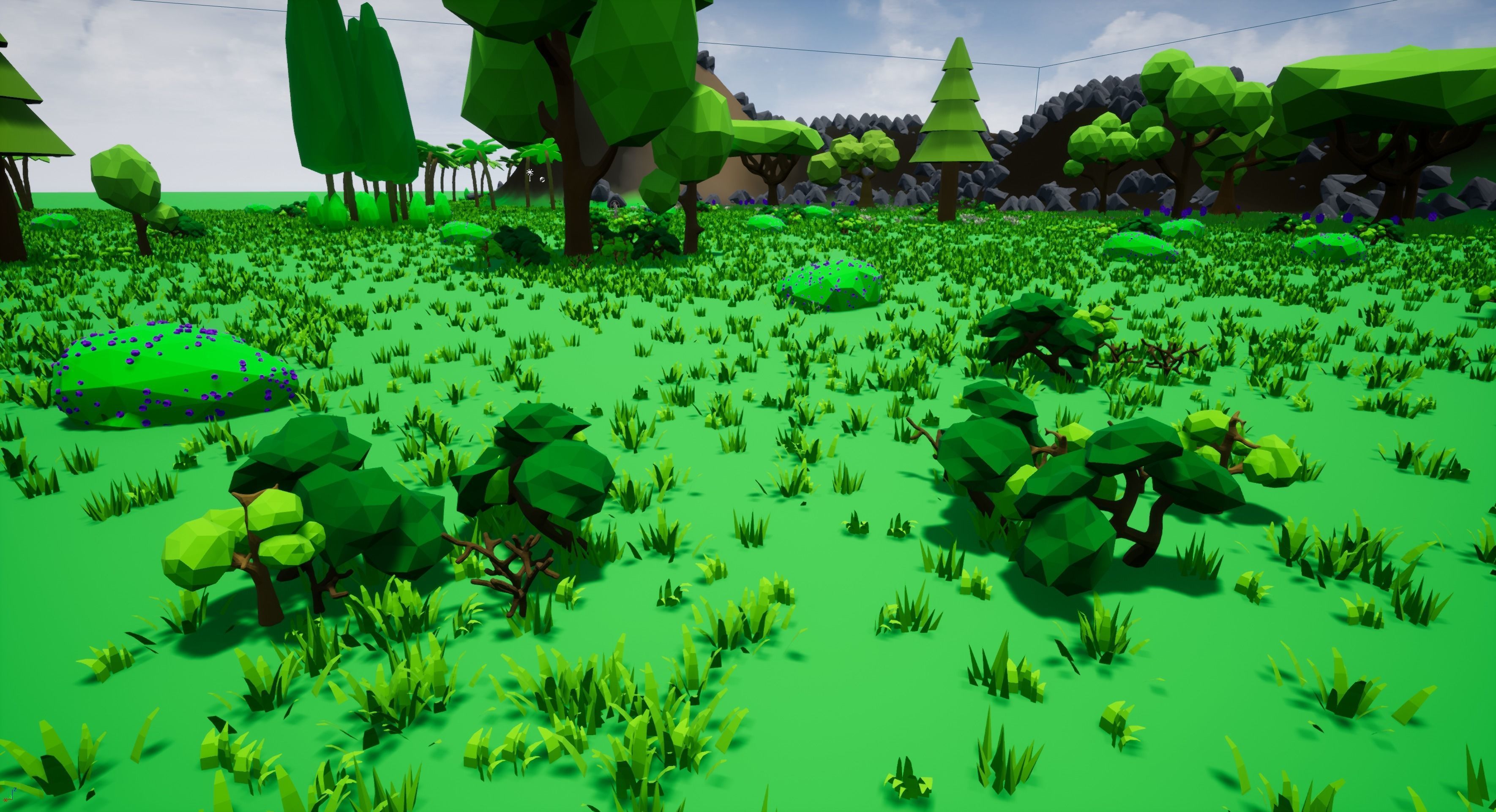 Low Poly Shrubs and Rocks Set 1 Low-poly 3D model_3