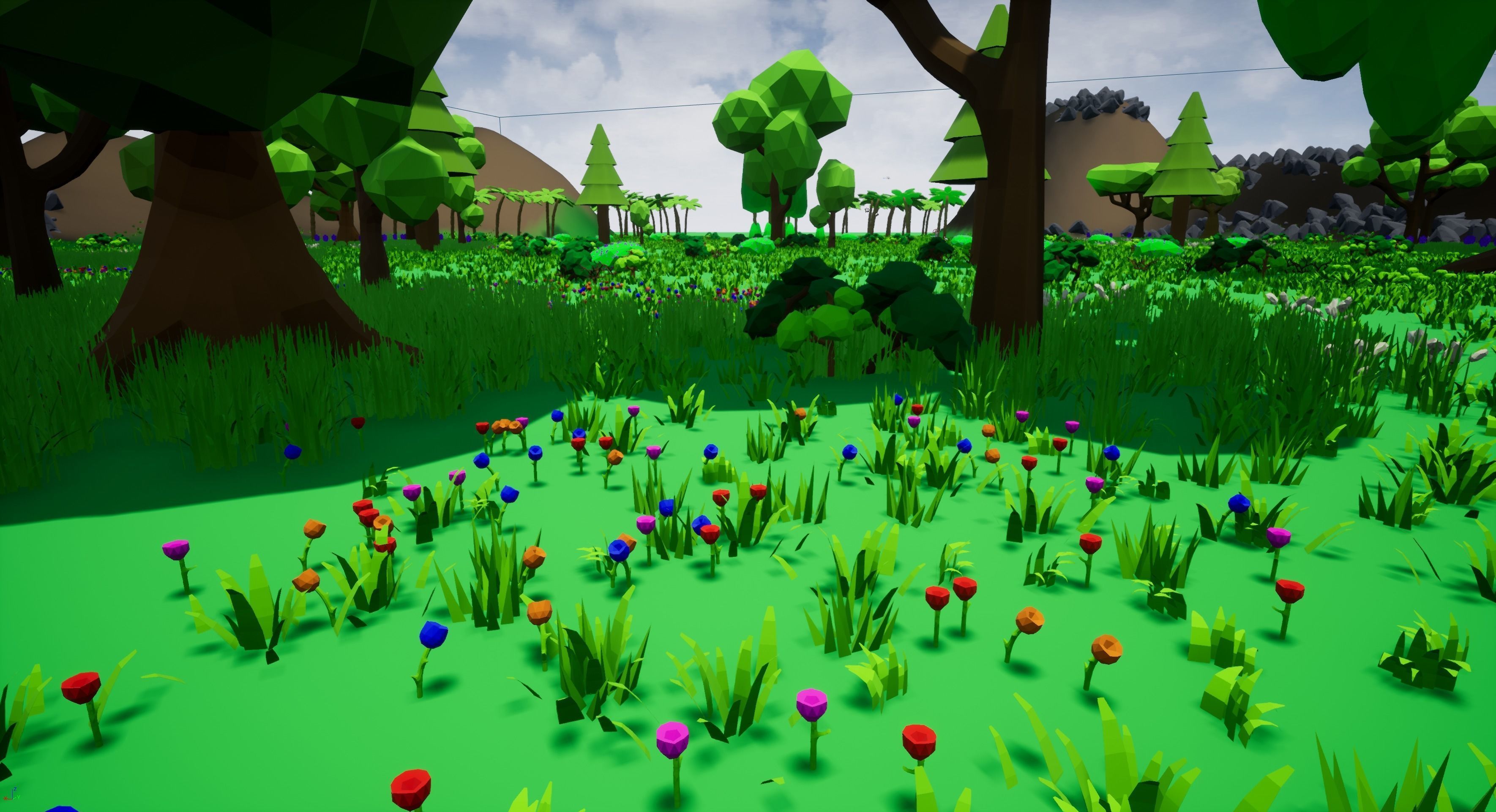 Low Poly Shrubs and Rocks Set 1 Low-poly 3D model_2