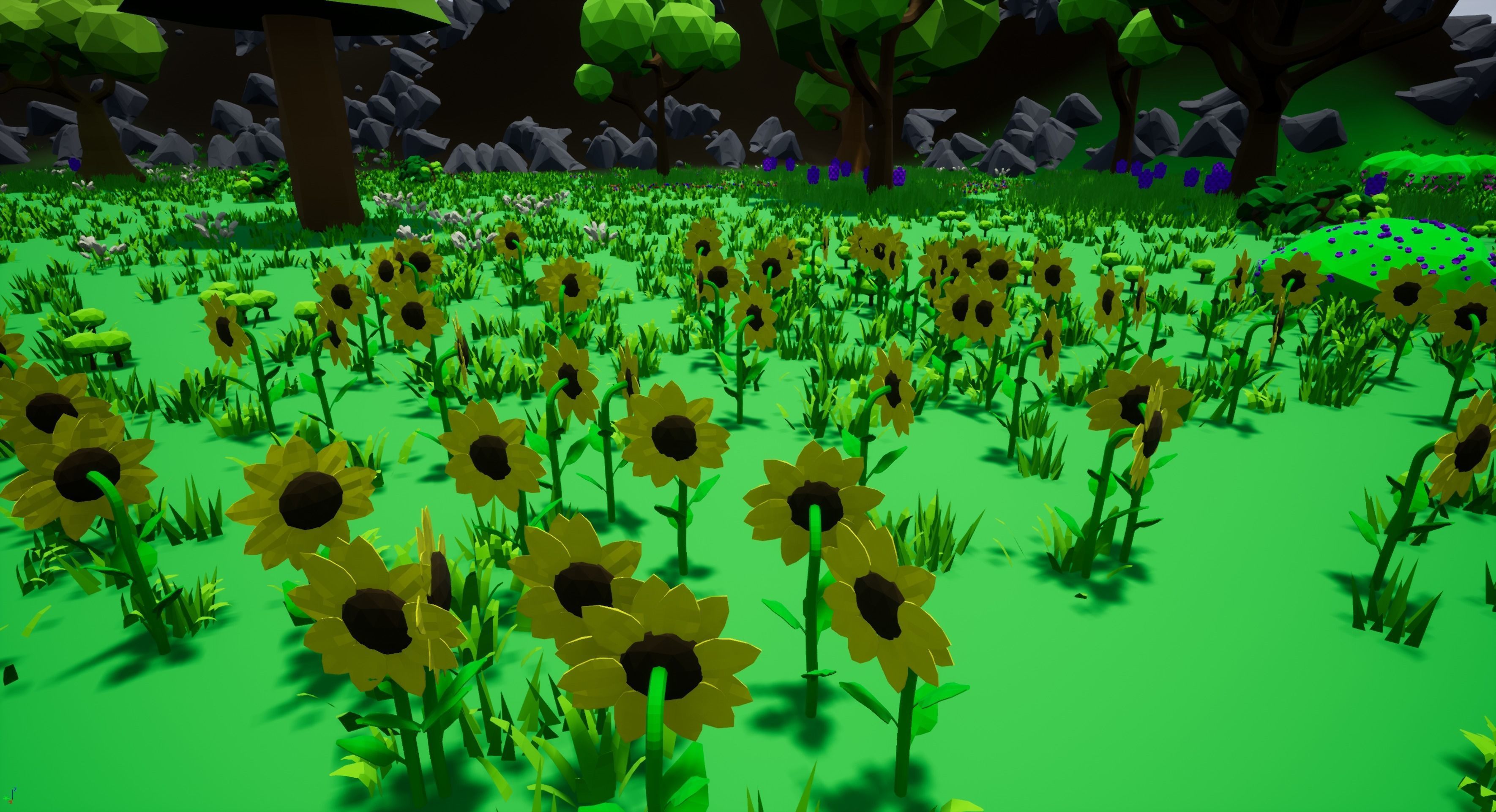 Low Poly Shrubs and Rocks Set 1 Low-poly 3D model_8