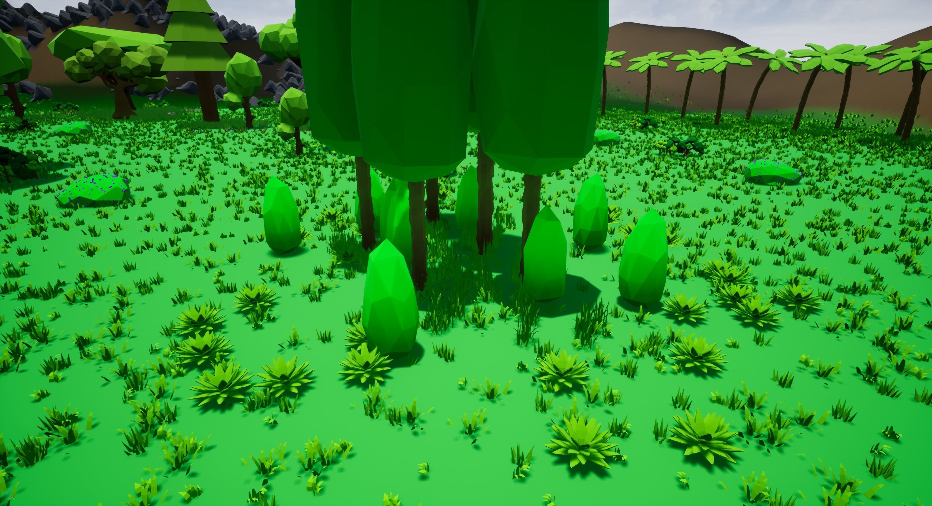 Low Poly Shrubs and Rocks Set 1 Low-poly 3D model_6