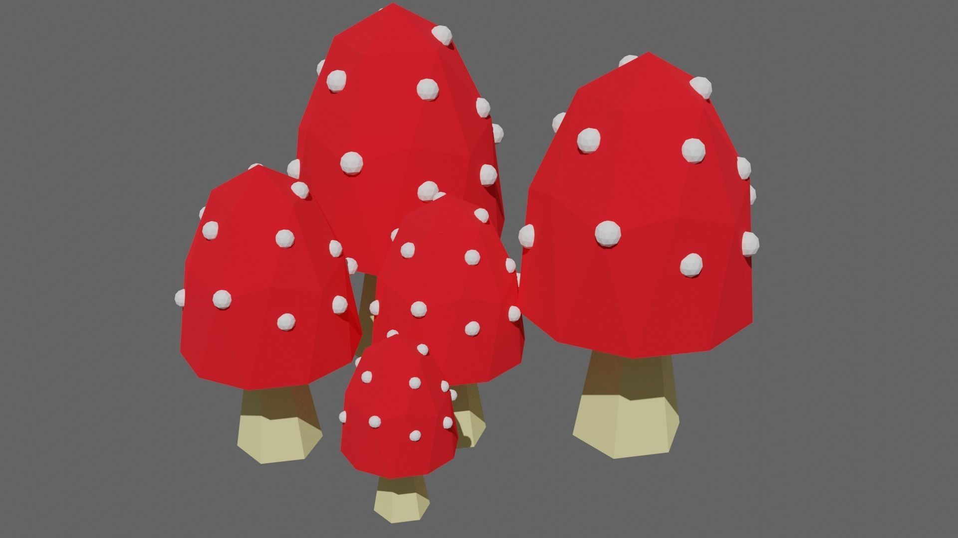 Low Poly Shrubs and Rocks Set 1 Low-poly 3D model_36