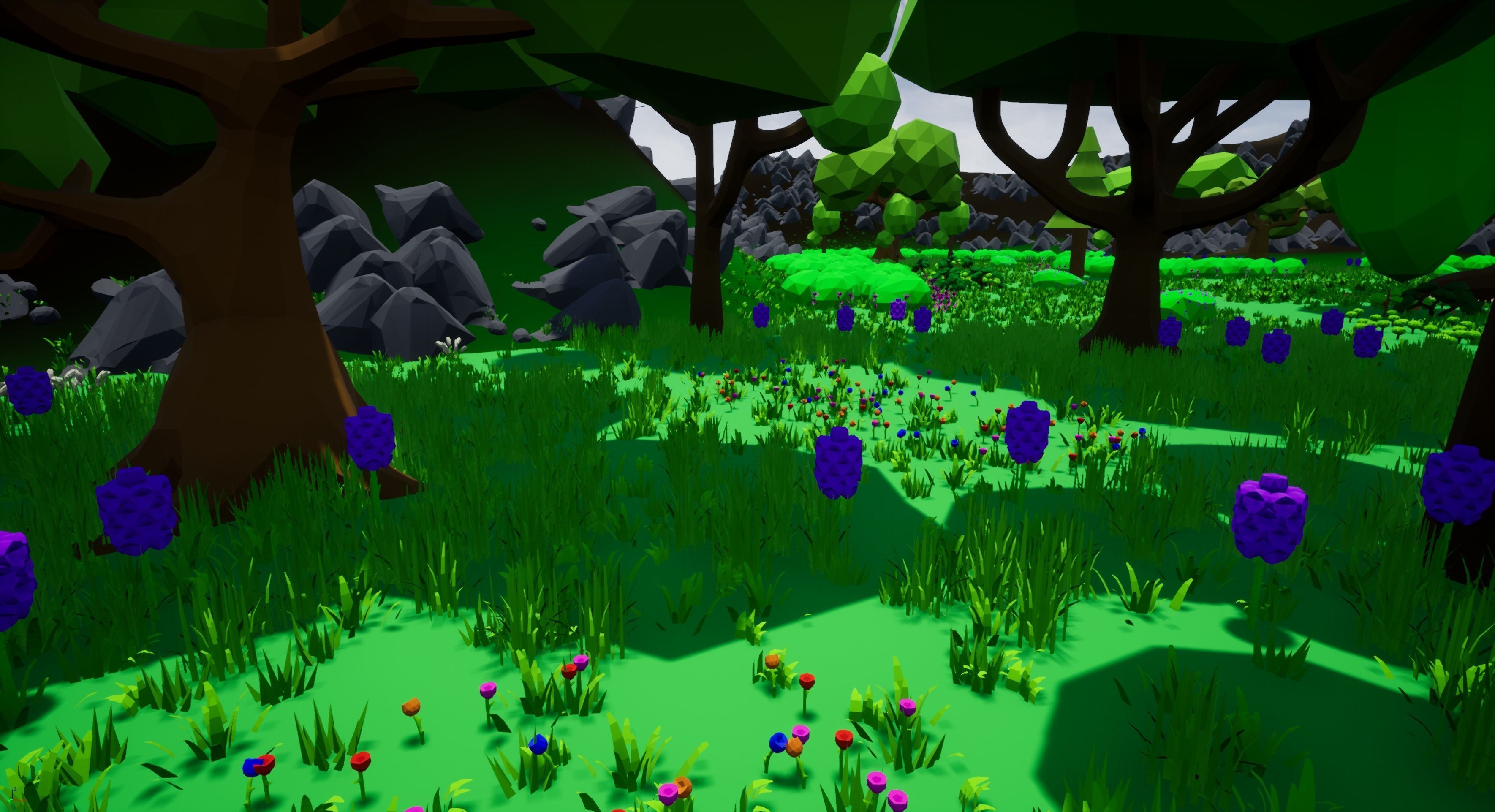 Low Poly Shrubs and Rocks Set 1 Low-poly 3D model_4