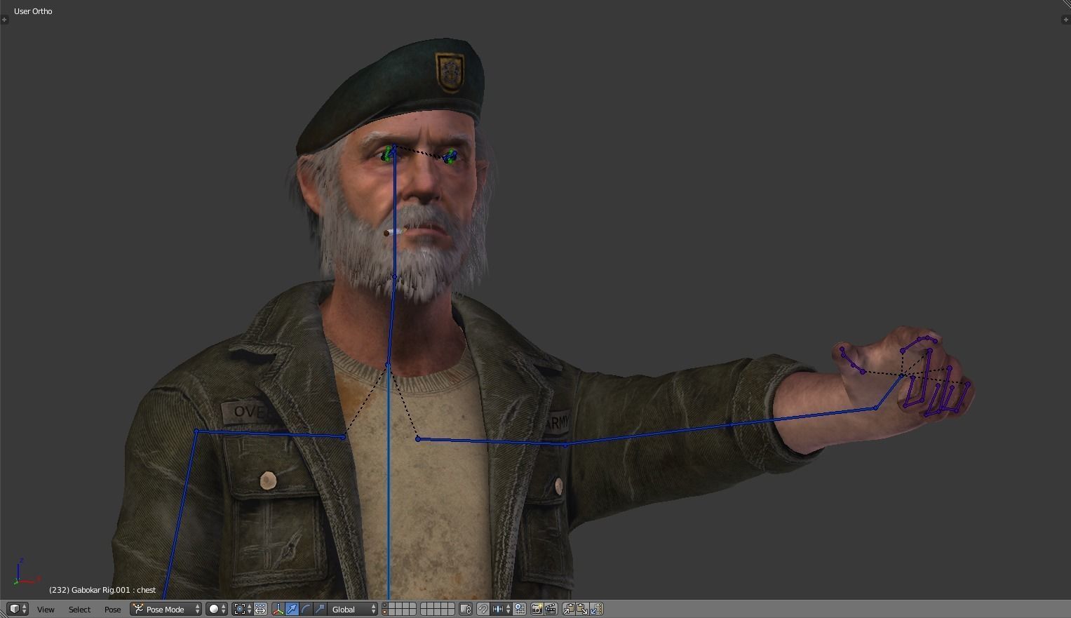 BILL - LEFT 4 DEAD - RIGGED AVATAR 3D model_1