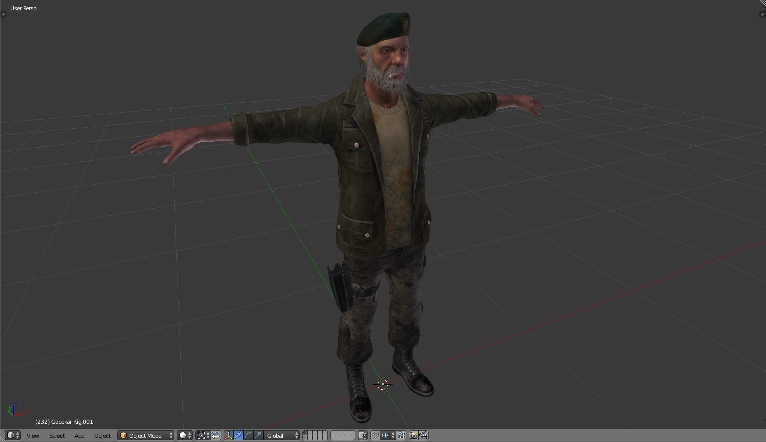 BILL - LEFT 4 DEAD - RIGGED AVATAR 3D model_4