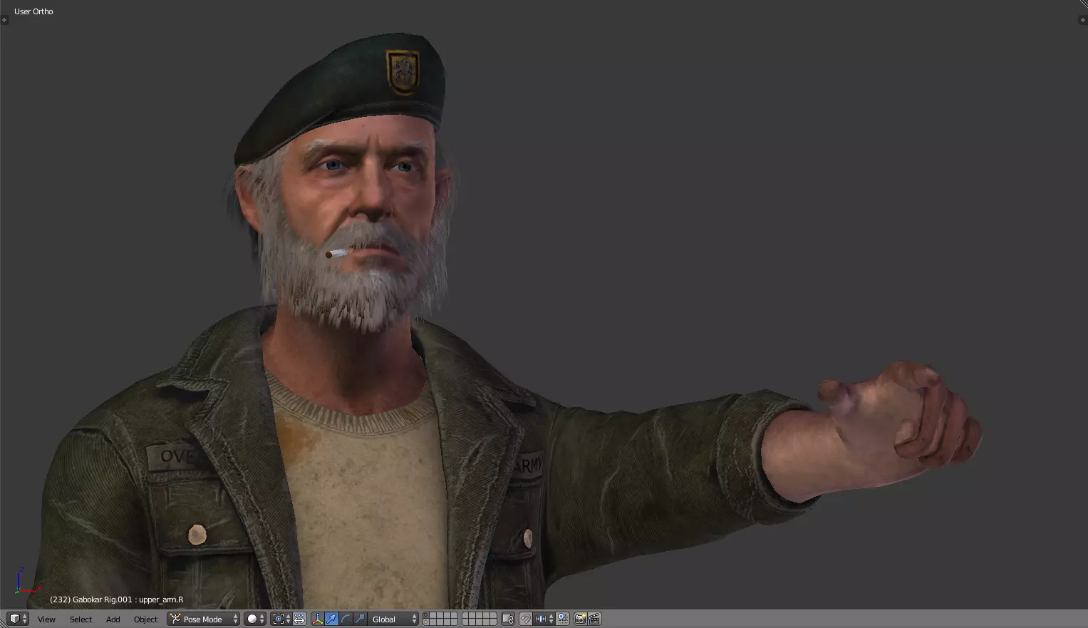 BILL - LEFT 4 DEAD - RIGGED AVATAR 3D model_0