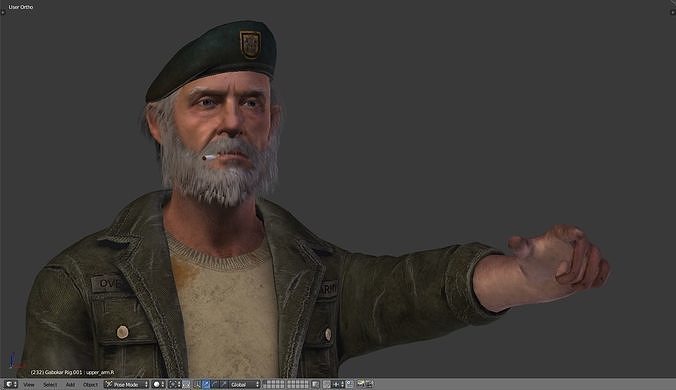 BILL - LEFT 4 DEAD - RIGGED AVATAR 3D model