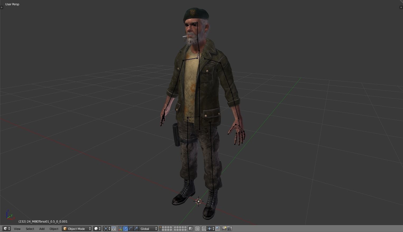 BILL - LEFT 4 DEAD - RIGGED AVATAR 3D model_3