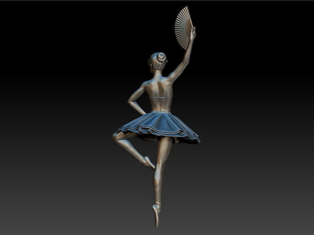 Ballerina 4 figurine 3D print model_14