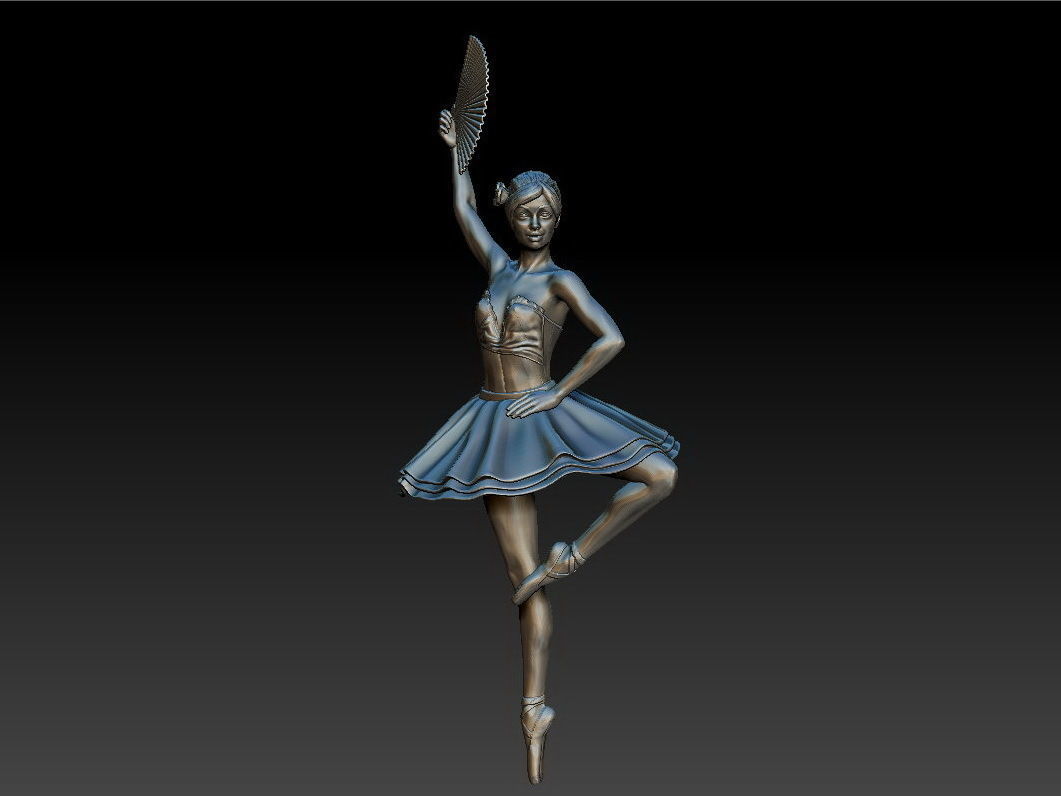 Ballerina 4 figurine 3D print model_12
