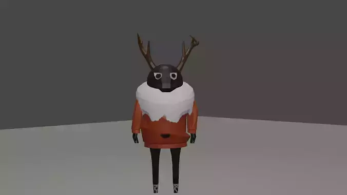 Deer low Free low-poly 3D model