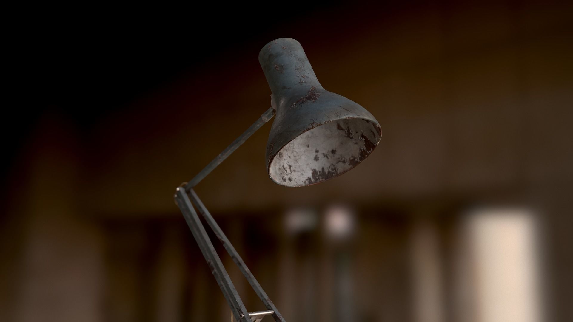 Dirty and rusty Soviet lamp or Old russian light Low-poly 3D model_48