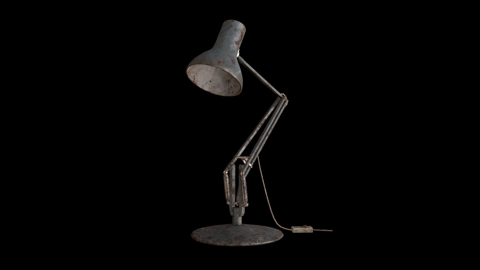 Dirty and rusty Soviet lamp or Old russian light Low-poly 3D model_1