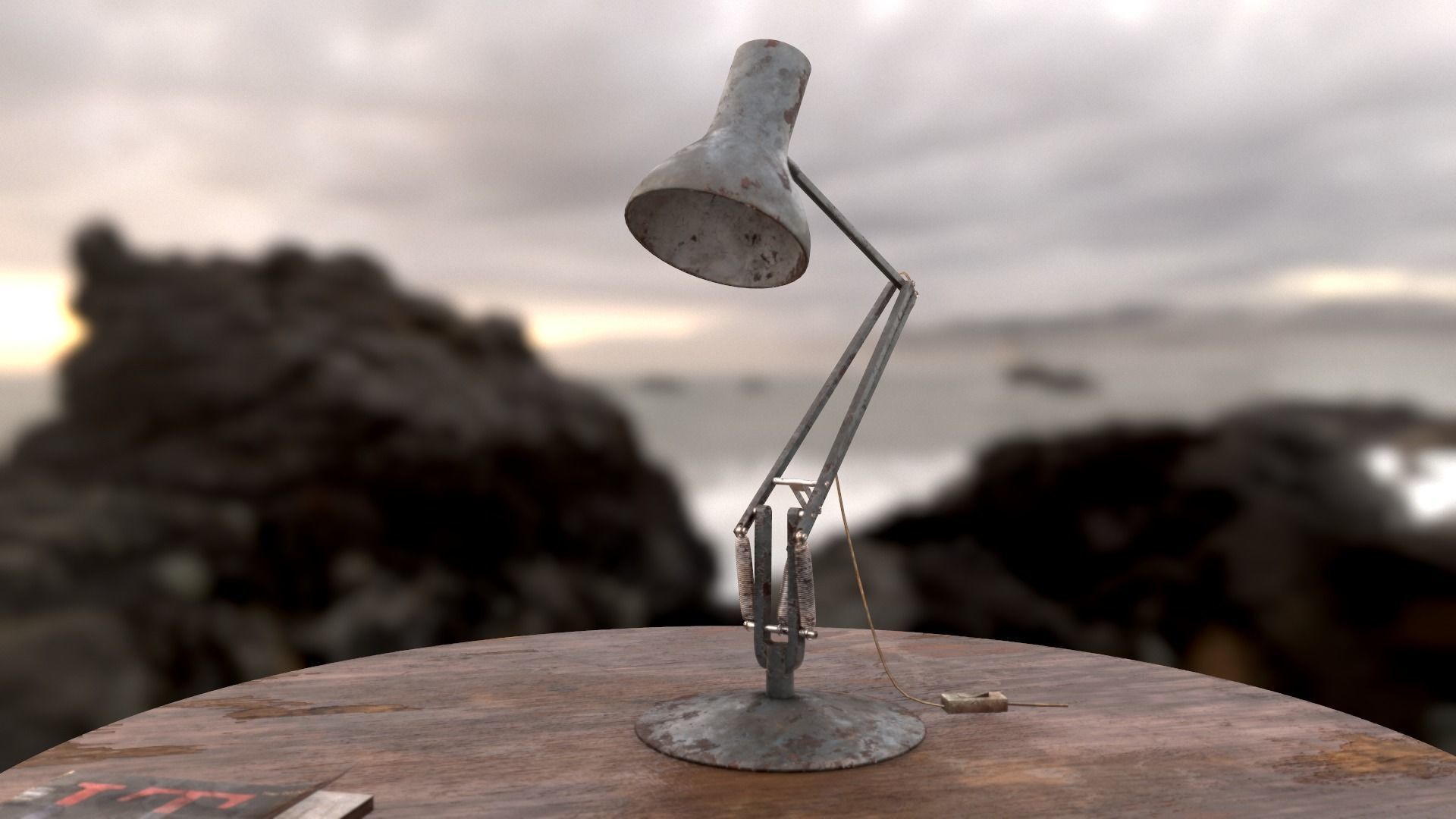 Dirty and rusty Soviet lamp or Old russian light Low-poly 3D model_6