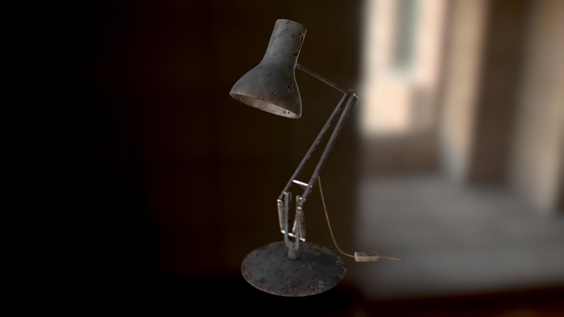 Dirty and rusty Soviet lamp or Old russian light Low-poly 3D model_51