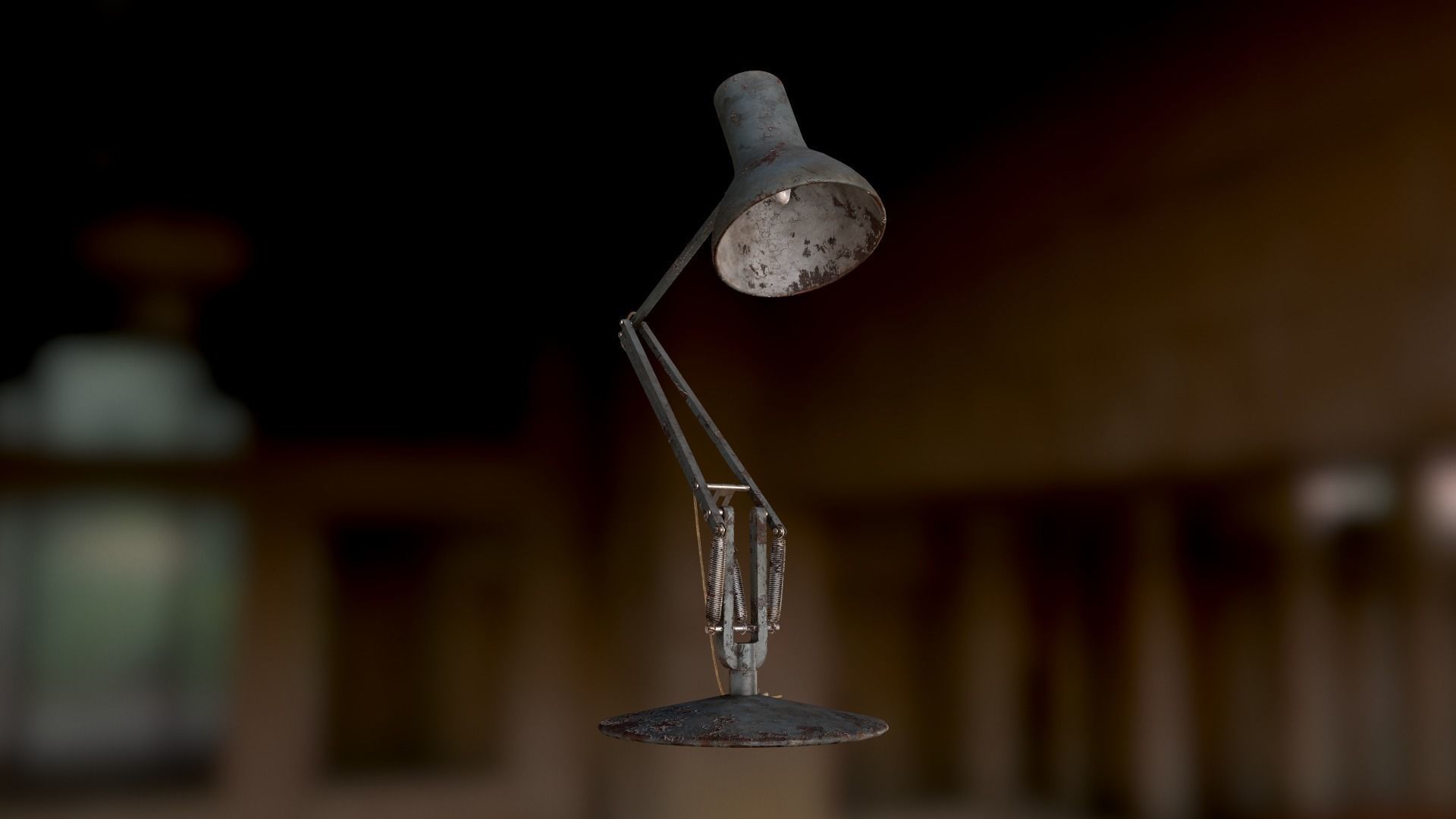 Dirty and rusty Soviet lamp or Old russian light Low-poly 3D model_67