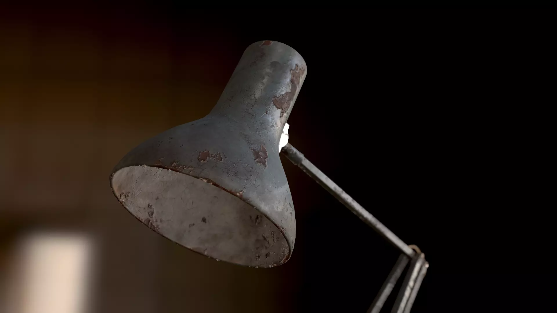 Dirty and rusty Soviet lamp or Old russian light Low-poly 3D model_0