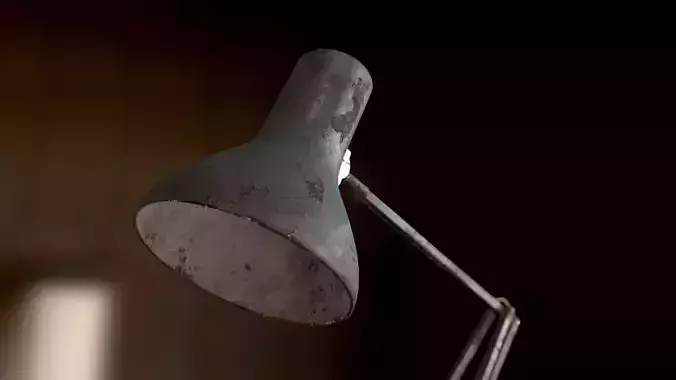 Dirty and rusty Soviet lamp or Old russian light Low-poly 3D model