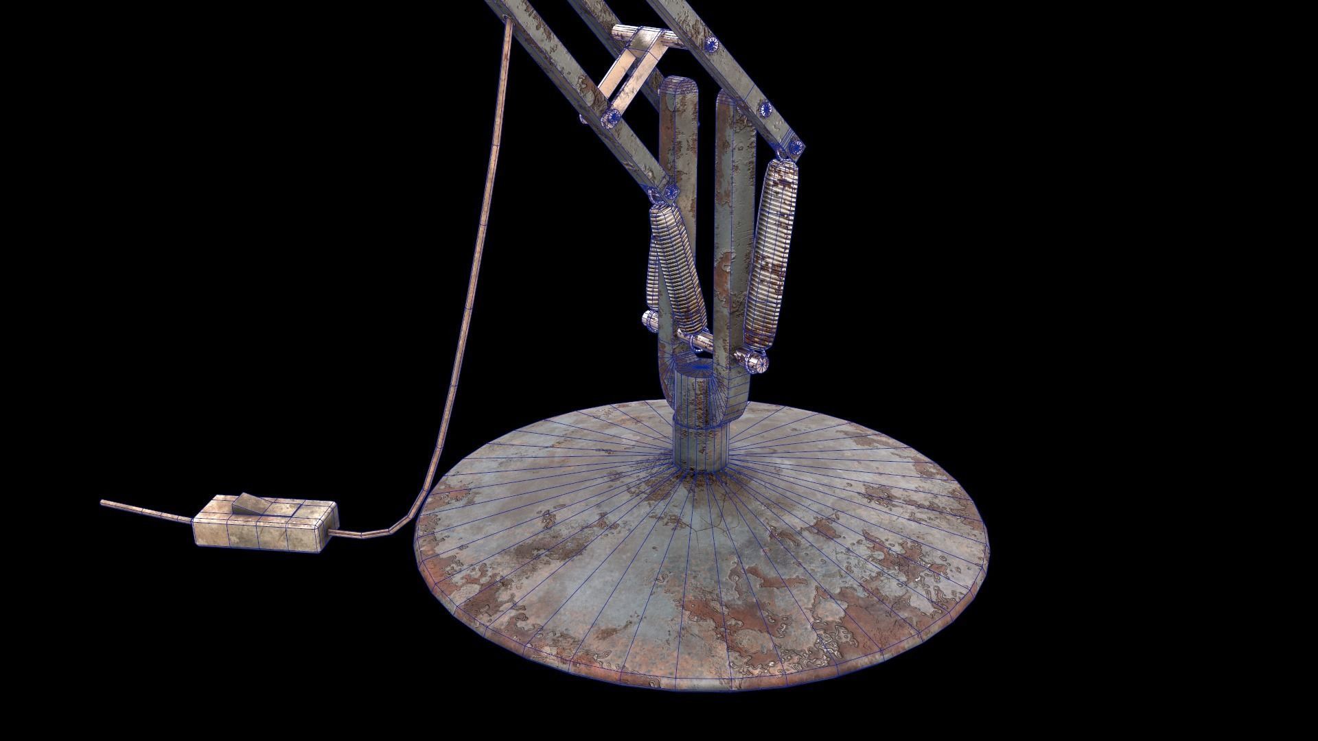 Dirty and rusty Soviet lamp or Old russian light Low-poly 3D model_22