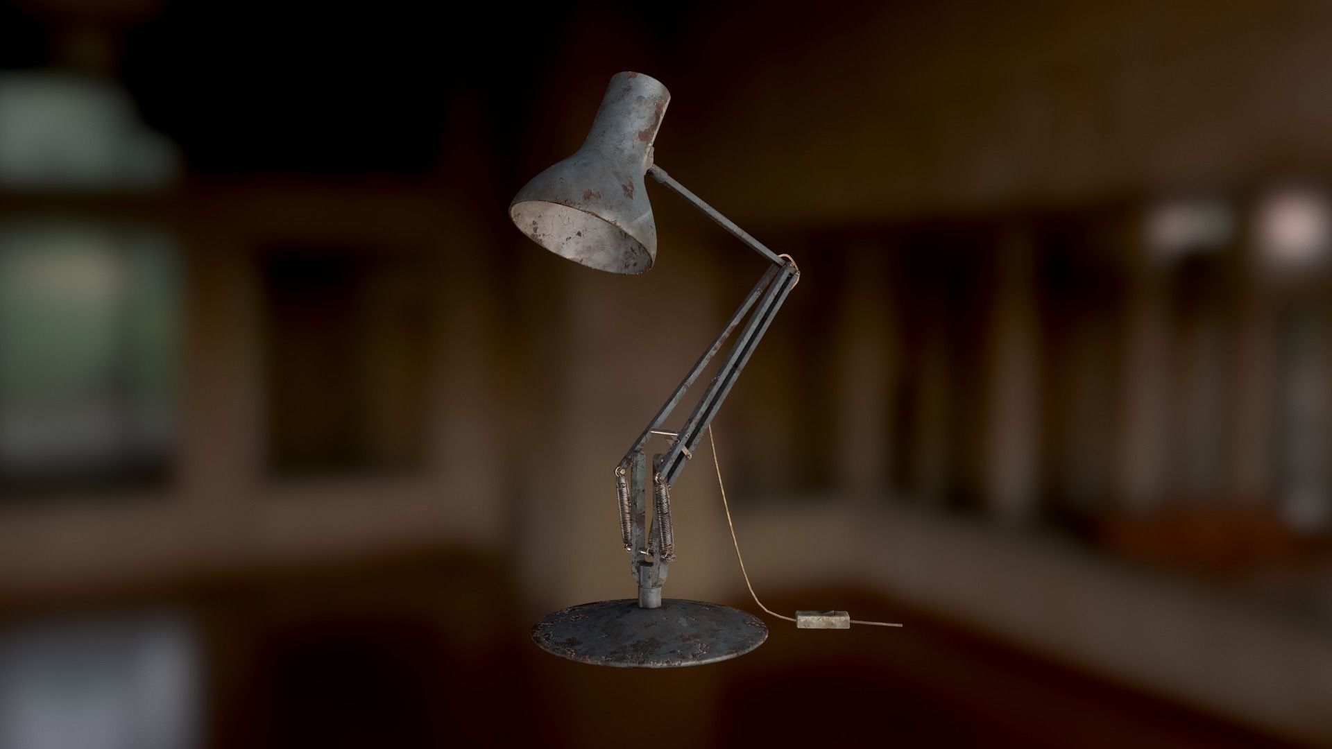 Dirty and rusty Soviet lamp or Old russian light Low-poly 3D model_68