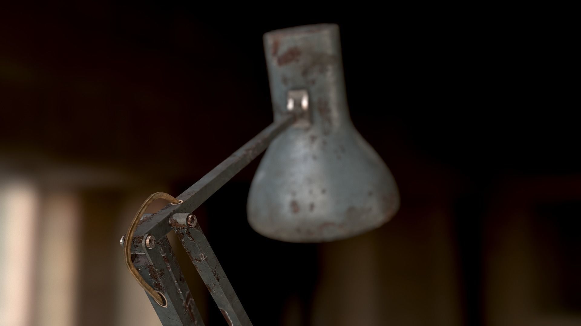 Dirty and rusty Soviet lamp or Old russian light Low-poly 3D model_42