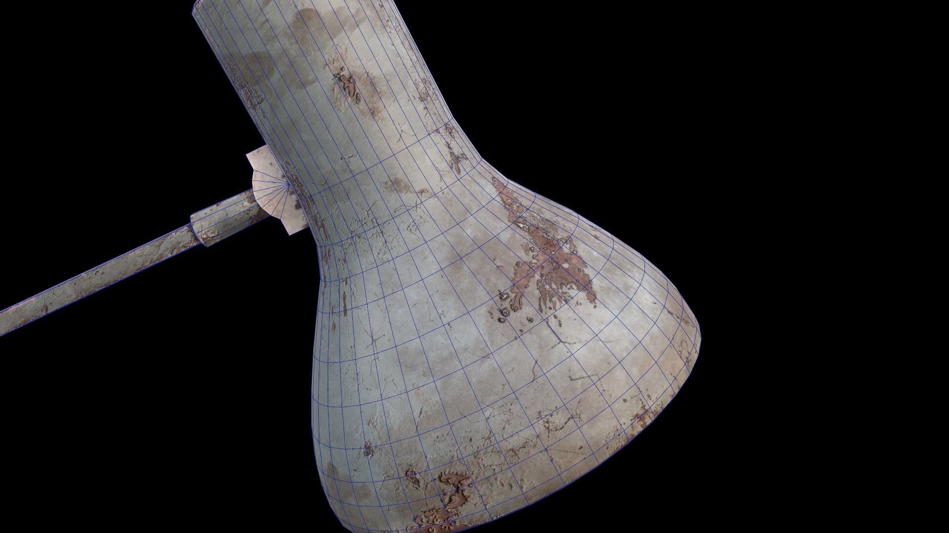 Dirty and rusty Soviet lamp or Old russian light Low-poly 3D model_25