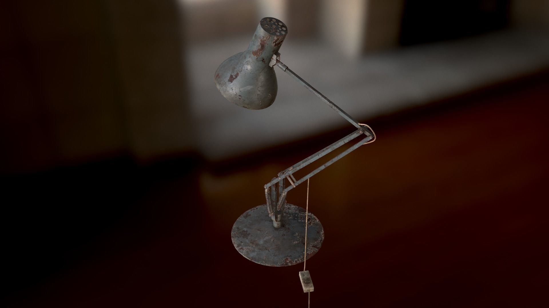 Dirty and rusty Soviet lamp or Old russian light Low-poly 3D model_17