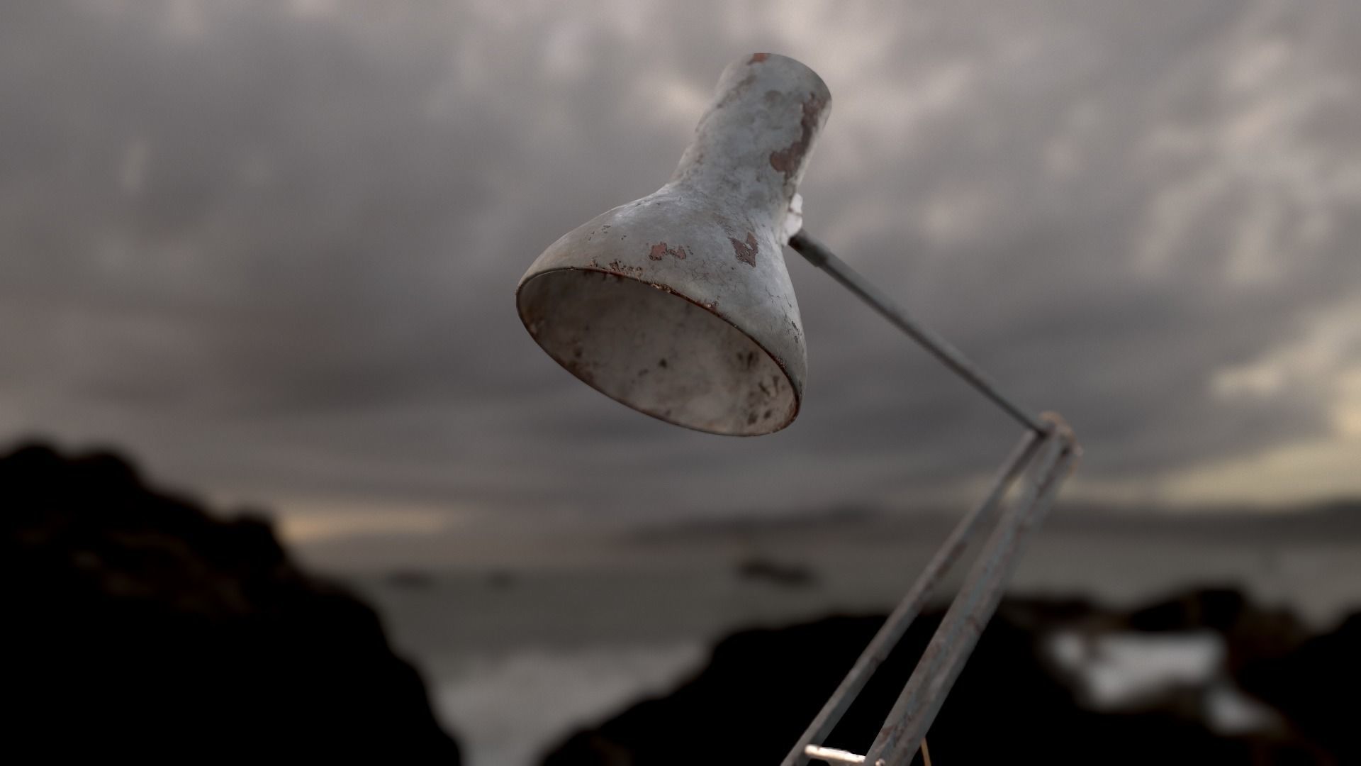 Dirty and rusty Soviet lamp or Old russian light Low-poly 3D model_83