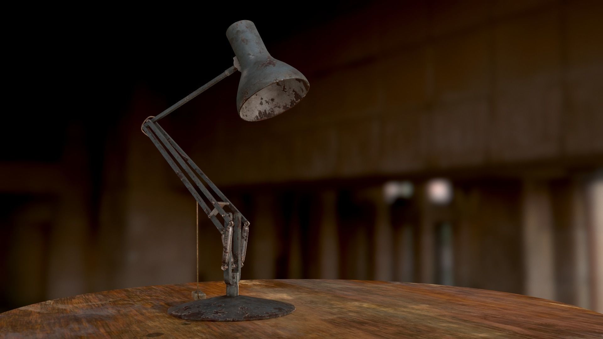 Dirty and rusty Soviet lamp or Old russian light Low-poly 3D model_80
