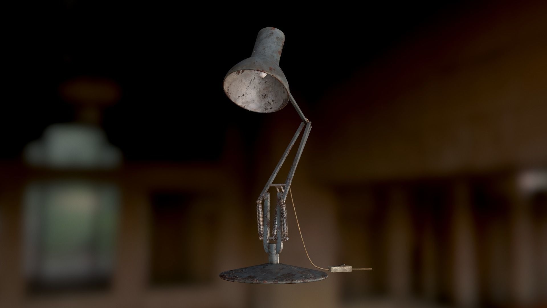 Dirty and rusty Soviet lamp or Old russian light Low-poly 3D model_30