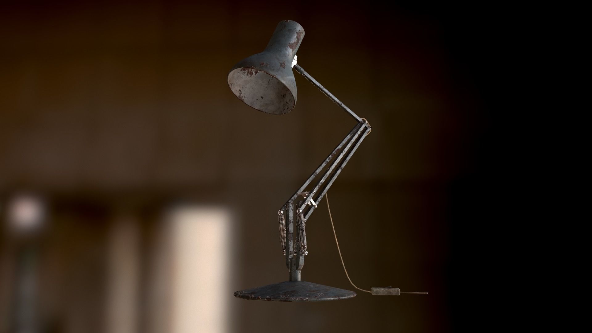 Dirty and rusty Soviet lamp or Old russian light Low-poly 3D model_11